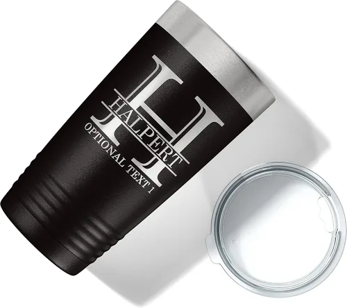 Miniatura 6 de Vaso de acero inoxidable aislado con tapa de 20 onzas (17 colores) con recubrimiento en polvo, grabado personalizado, idea de regalo grabada