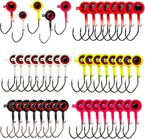 Paquete de 40 Cabezas de Jig para Crappie, Jigs de Crappie Cabezas de Jig de Pesca Anzuelo Señuelo Cabezas de Jigs de Pesca para Pesca de Lubina