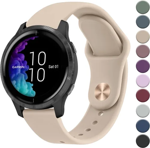 Miniatura 21 de Vanjua Bandas compatibles con Garmin Venu 2 Plus, Venu Sq, Venu y Vivoactive 3, correa de repuesto deportiva de silicona suave para Garmin Vivomove