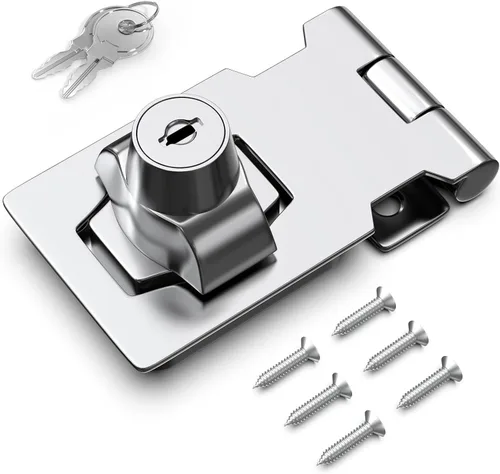 Cerradura de pestillo con llave de 2.5 pulgadas para gabinetes y puertas pequeñas, diseño de perilla giratoria, aleación de zinc de servicio pesado
