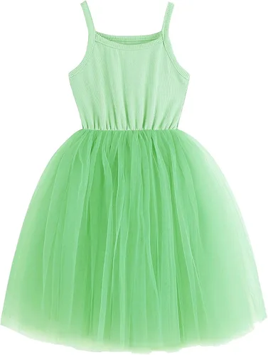 BTGIXSF - Vestido tipo tutú para niña, vestido sin mangasmanga larga para niña, vestido de verano de tul para niña
