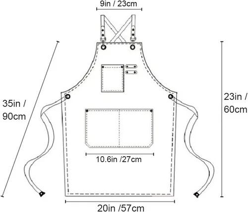 Miniatura 5 de Delantal resistente con bolsillos y correa cruzada ajustable para niños y niñas Azul oscuro
