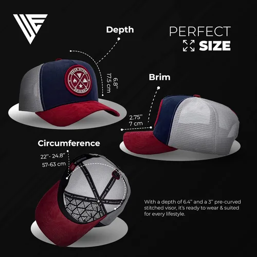 Miniatura 19 de Urban Effort Gorra trasera de malla, para hombres y mujeres, gorra de béisbol de 5 paneles, gran cierre a presión para caza y senderismo