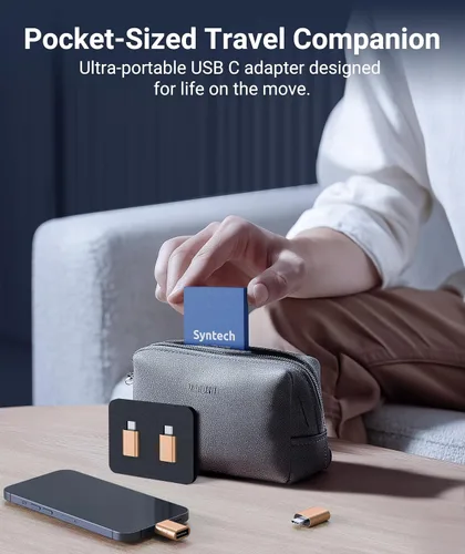 Miniatura 8 de Syntech Paquete de 2 adaptadores USB C a USB, adaptador USB C macho a USB 3 hembra compatible con iPhone 17 Pro Max, MacBook Pro Air 2024, iMac