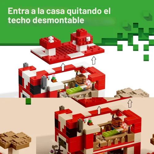 Miniatura 3 de LEGO Minecraft La casa de Mooshroom - Figuras de juguete y juego de Minecraft para niños, niños y niñas, mayores de 8 años - con Steve y otras