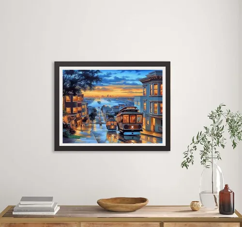 Miniatura 3 de Kaliosy Kit de pintura por números para adultos pueblos pequeños, pintura al óleo, paisajes sobre lienzo, pintura con pinceles, acrílico