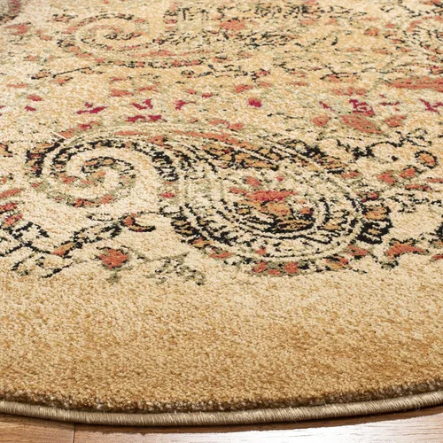 Miniatura 3 de SAFAVIEH Lyndhurst Collection - Alfombra redonda de 7 pies, color beige y multicolor, diseño tradicional de cachemira, no desprende pelusa
