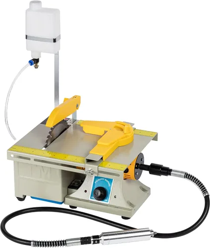 Sierra de roca para joyería de 110V, 0-10000r/min Sierra húmeda lapidaria con eje flexible para corte de roca, equipo lapidario para máquina