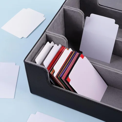 Miniatura 7 de 60 piezas de separadores de tarjetas comerciales con pestañas, separadores de tarjetas en blanco, caja de tarjetas en blanco, separadores