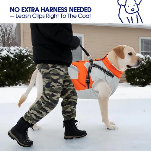 Miniatura 6 de FUAMEY Chaquetas de invierno para perros pequeños, abrigo para perros con arnés incorporado, trajes de nieve impermeables para perros, chaqueta