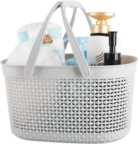 Miniatura 13 de rejomiik - Cesta portátil para ducha, organizador de plástico con asas, bolsa de aseo para baño, artículos esenciales para dormitorio universitario