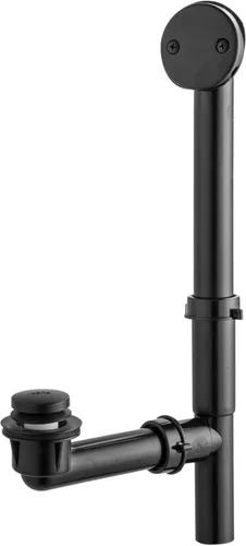 Artiwell Kit de drenaje tubular de baño negro de 1-1/2 pulgadas con tapón de drenaje de baño accionado con la punta del pie, drenaje de bañera Negro