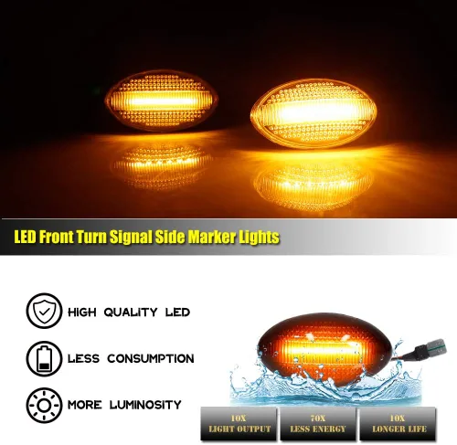 Miniatura 5 de Lente ahumada ámbar Led Fender lateral marcador luz luz de señal de giro para Mini Cooper R50 R52 R53