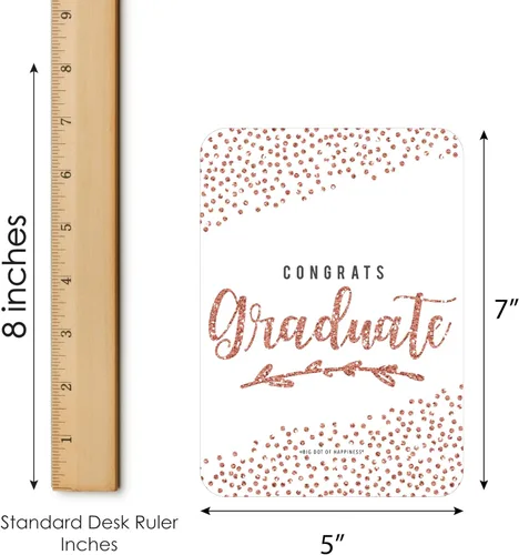 Miniatura 4 de Big Dot of Happiness Grad de oro rosa - Tarjetas de bingo y marcadores - Juego de bingo en forma de fiesta de graduación - Juego de 18 Rose Gold