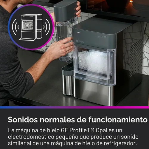 Miniatura 8 de GE Profile Opal 2.0 con tanque de 0.75 galones, máquina de hielo en cubitos tipo nugget masticable y crujiente para encimera, cuchara incluida, 38