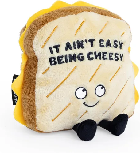 Punchkins Peluche de queso a la parrilla, no es fácil ser cursi, lindo queso a la parrilla, regalo tonto, juguete de peluche de comida para regalar