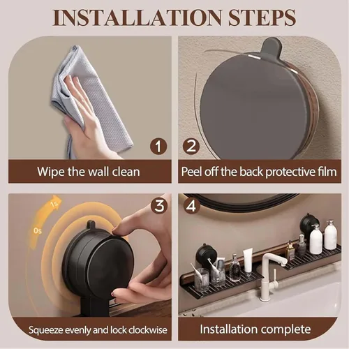 Miniatura 5 de Organizador de ducha con ventosa, organizador de ducha sin taladro, bandeja de almacenamiento para colgar en la pared para dormitorio, baño