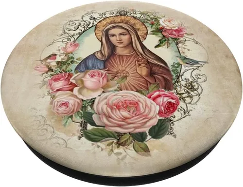 Miniatura 2 de Medalla milagrosa Memorare Santa María Vintage Marian Catholic PopSockets intercambiables PopGrip