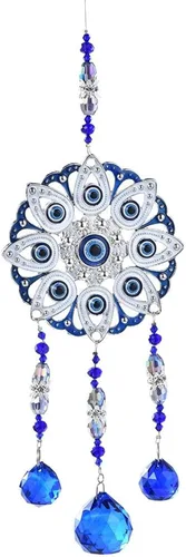 Miniatura 9 de Atrapasoles de ángel azul para decoración de mal de ojo, dije de mal de ojo colgante para ventana de coche, regalo de Navidad, decoración del hogar