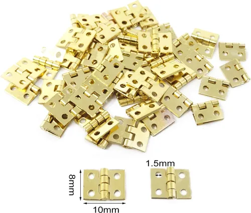 Miniatura 2 de Honbay Bisagras de casa de muñecas en miniatura, joyero, accesorios de hardware pequeño con 200 tornillos (dorado)
