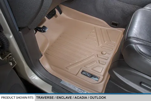 Miniatura 2 de SMARTLINER Juego de revestimientos de 2 filas y carga detrás de la segunda fila, color tostado, compatible con Buick Enclave 2009-2017/Chevrolet