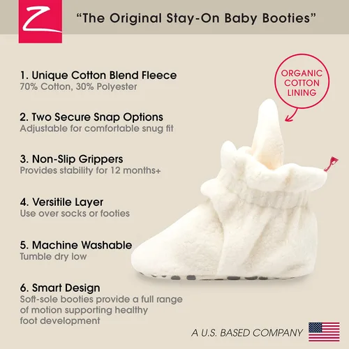Miniatura 3 de Zutano Unisex Fleece Baby Booties, Soft Sole and Non Slip Stay On Slipper Socks for InfantToddler, Girls, Boys 3-24 Months