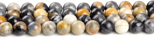 Miniatura 28 de Cuentas de piedra natural de 0.079 pulgadas (0.079 in), piedras preciosas de cuarzo ahumado, cuentas sueltas y redondas de cristal energético