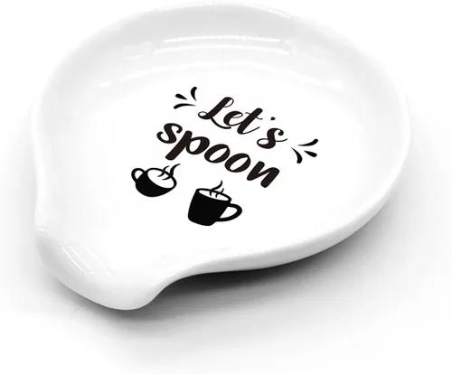 Miniatura 3 de Littlefa Let's Spoon - Cuchara de café con frase divertida, soporte para cuchara de café con frase divertida, soporte para cuchara pequeña