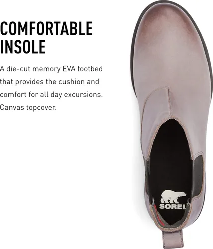 Miniatura 5 de SOREL Botas Chelsea Emelie II para mujer, botas de lluvia de cuero impermeables