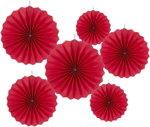 Miniatura 5 de MOWO Abanicos de papel negro para colgar decoración (negro, 6 piezas)