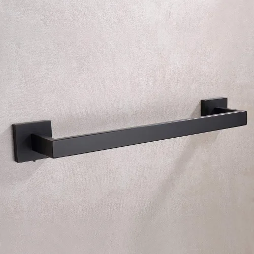 Miniatura 4 de TASTOS Toallero individual negro de 16 pulgadas, barra de toalla de baño SUS 304 de acero inoxidable resistente, toallero de cocina, soporte