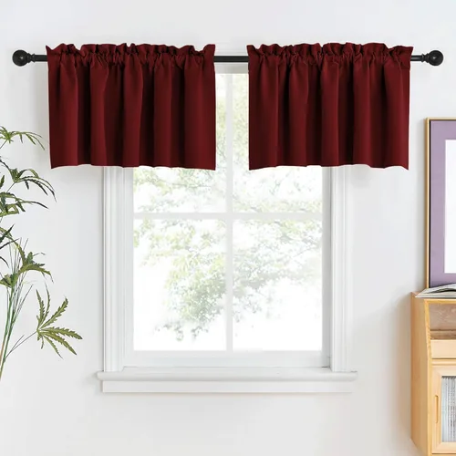 Miniatura 39 de NICETOWN Cenefas de Ventana Opacas con Aislamiento Térmico para Guardería - Paneles de Cortina con Bolsillo para Barra de Decoración del Hogar