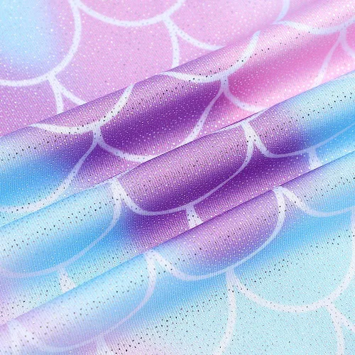 Miniatura 5 de Belovance Leotardos para niñas, gimnasia, ballet, baile, manga larga, brillante, sirena, mariposa, azul, rosa, Azul, verde