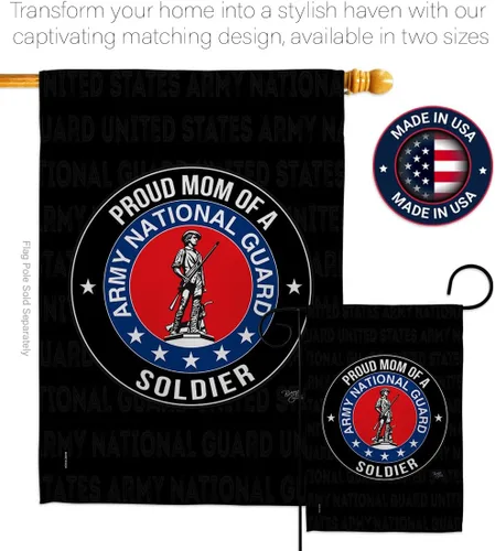 Miniatura 4 de Bandera de jardín con texto en inglés «Army Proud Mom Soldier» – Guardia Nacional de las Fuerzas Armadas ANG veterano militar estadounidense
