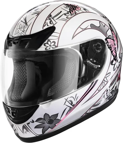 Miniatura 9 de TCMT Tamaño-M DOT Casco de motocicleta con mariposa, tapa abatible, cara completa, para la calle, para bicicleta de tierra, casco para adultos, ATV