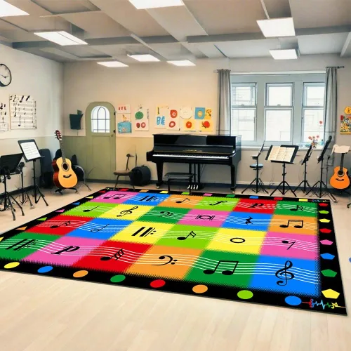 Miniatura 11 de Alfombras de aula primaria con círculo colorido, alfombra grande para aula preescolar, guardería, alfombra educativa para niños de jardín