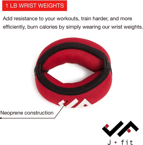 Miniatura 2 de JFIT Par de pesas para muñeca, juego de 2, correas de muñeca para fitness, caminar, entrenamiento, múltiples opciones de tamaño y peso, cómodas