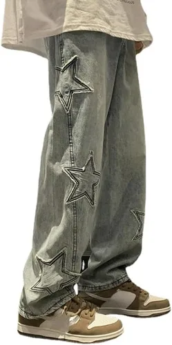 Jeans Y2K para mujer, estilo vintage, pierna recta, pantalones de mezclilla Fairycore, cintura alta, estilo grunge, Y2K, hip hop, ropa de calle