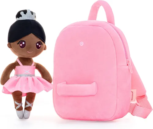 Miniatura 3 de Gloveleya Mochila para niñas pequeñas con muñeca de bailarina suave rosa a partir de 2 años