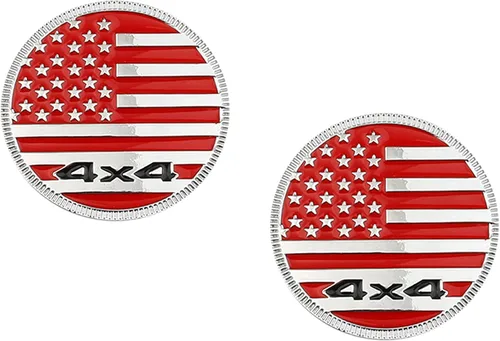 Miniatura 9 de Insignia Squatch estilo bandera de EE. UU., emblema de letras 4×4 de metal para auto, compatible con Jeep Wrangler Cherokee y varios autos