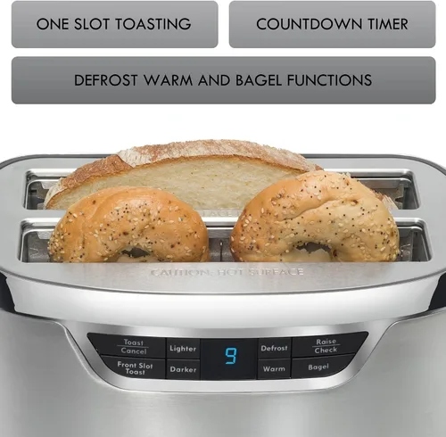 Miniatura 3 de Kenmore Tostador de 4 rebanadas - Ranura extra ancha de mostrador, función de descongelación, Grille-Pain, 9 ajustes de tostado, bandeja de migas