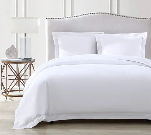 Pure Parima Triple Luxe Sateen Hotel Collection - Juego de funda de edredón 100% algodón egipcio certificado, bordado Baratta, matrimonial/Queen,