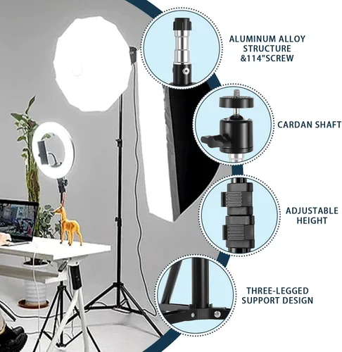 Miniatura 4 de Paquete de 2 Soportes de Trípode de Fotografía de Aluminio Ligero con Estuche, Altson 7 Pies Trípode Portátil para Foto y Video para Speedlight