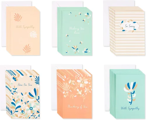 American Greetings Surtido de tarjetas de condolencias, 6 diseños inspirados en la naturaleza (48 unidades)