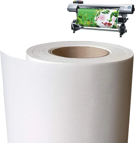 tonchean Rollo de lienzo de 24 pulgadas para pintar e imprimir, papel de lona de poliéster impermeable de 240 GSM, 98.4 x 23.6 pulgadas, acabado