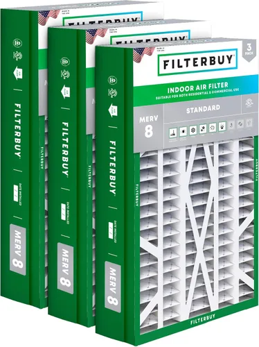 Miniatura 16 de Filterbuy Filtro de aire MERV 8 Essential Dust & Allergy Defense de 10 x 17 x 2 (paquete de 3), filtros exteriores plisados electrostáticos
