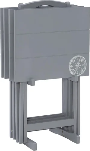 Miniatura 6 de Linon Decoración del hogar SAMM TV, juego de mesa de bandeja gris