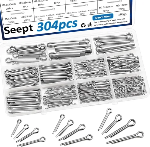 Miniatura 10 de 105 pines de chaveta de acero inoxidable 304 7 valores R Pasador de chaveta utilizado para sistema de bloqueo de enganche, camiones, motor