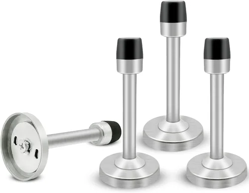 Miniatura 9 de Topes de puerta de 5 pulgadas de largo, topes de puerta de acero inoxidable resistentes para montaje en pared con punta de goma que amortigua