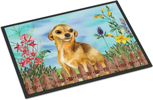 Miniatura 82 de Caroline's Treasures CK1311MAT Cavalier Spaniel Poinsettas - Felpudo de 18 x 27 pulgadas, tapete para puerta delantera, interior y exterior